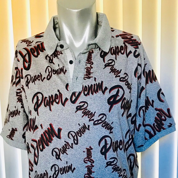 SALE!  NWT PAPER DENIM & CLOTH Polo Style Logo SHIRT 2X - Picture 6 of 7